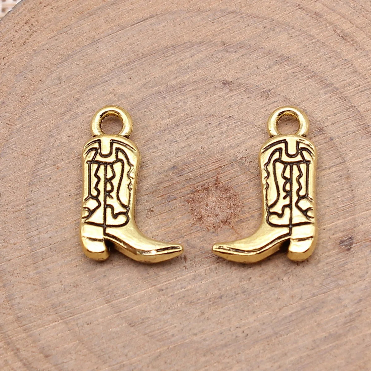 11x18mm 1.7g Multicolor Zinc Alloy Double Sided Cowboy Boot Charm Pendant for DIY Western Jewelry
