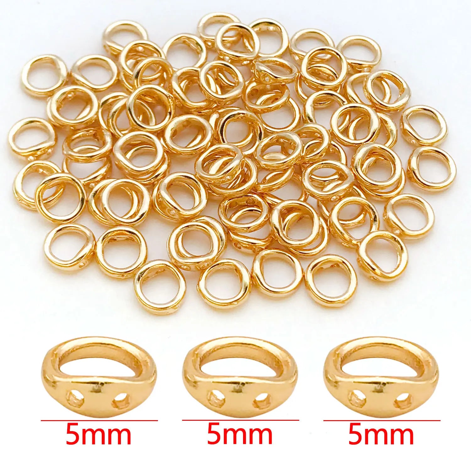 Copper Color Retention Hidden Wire Loop Closed Connector Ring for Necklace Bracelet Findings