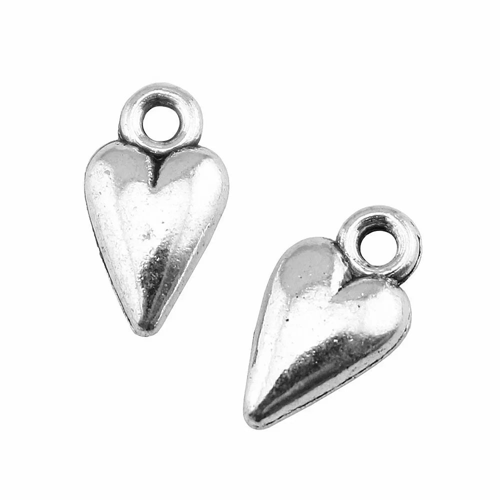13x7mm 0.8g Multicolor zinc alloy small Heart charm pendant for DIY bracelet necklace jewelry making