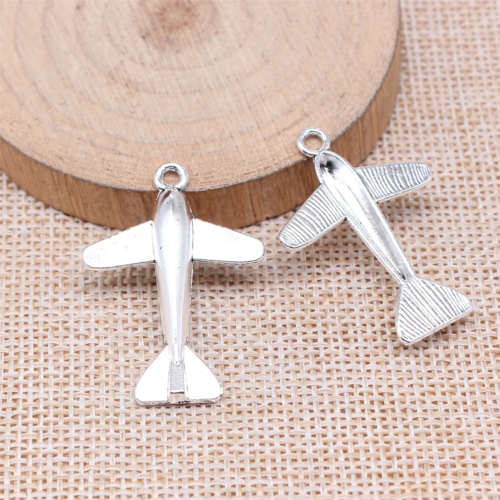 34x24mm 2.1g Antique Silver Zinc Alloy Airplane Charm Pendant for DIY Necklace Bracelet Accessories