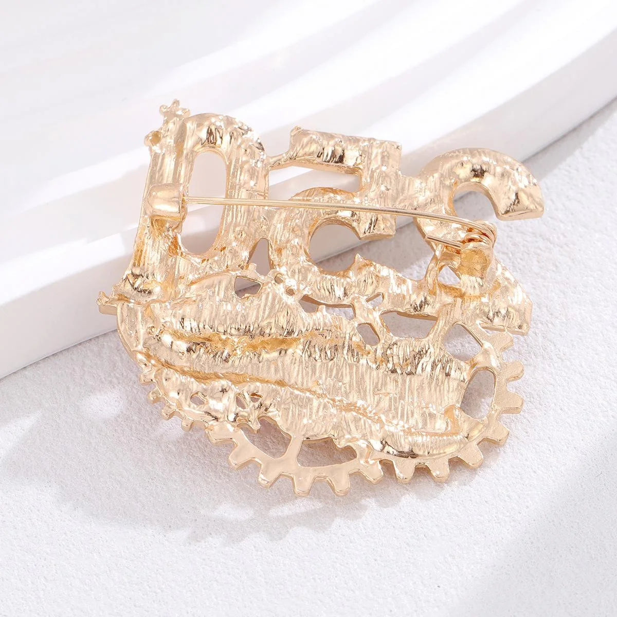 Luxury USA 250th Anniversary Gear Flag Rhinestone Alloy Brooch, Vintage Lapel Pin Suit Accessory Gift