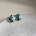Sweet Floral Heart Fruit Enamel Copper Drop Earrings With Silver Plated Posts