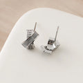 Elegant Shell Cross Mother Of Pearl Zircon Alloy Stud & Clip On No Piercing Geometric Hoop Earrings
