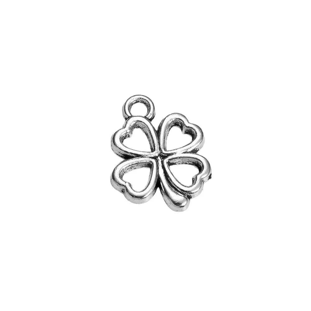 17x13MM Zinc Alloy Four Leaf Clover Charm Pendant for DIY Necklace Bracelet Jewelry Making