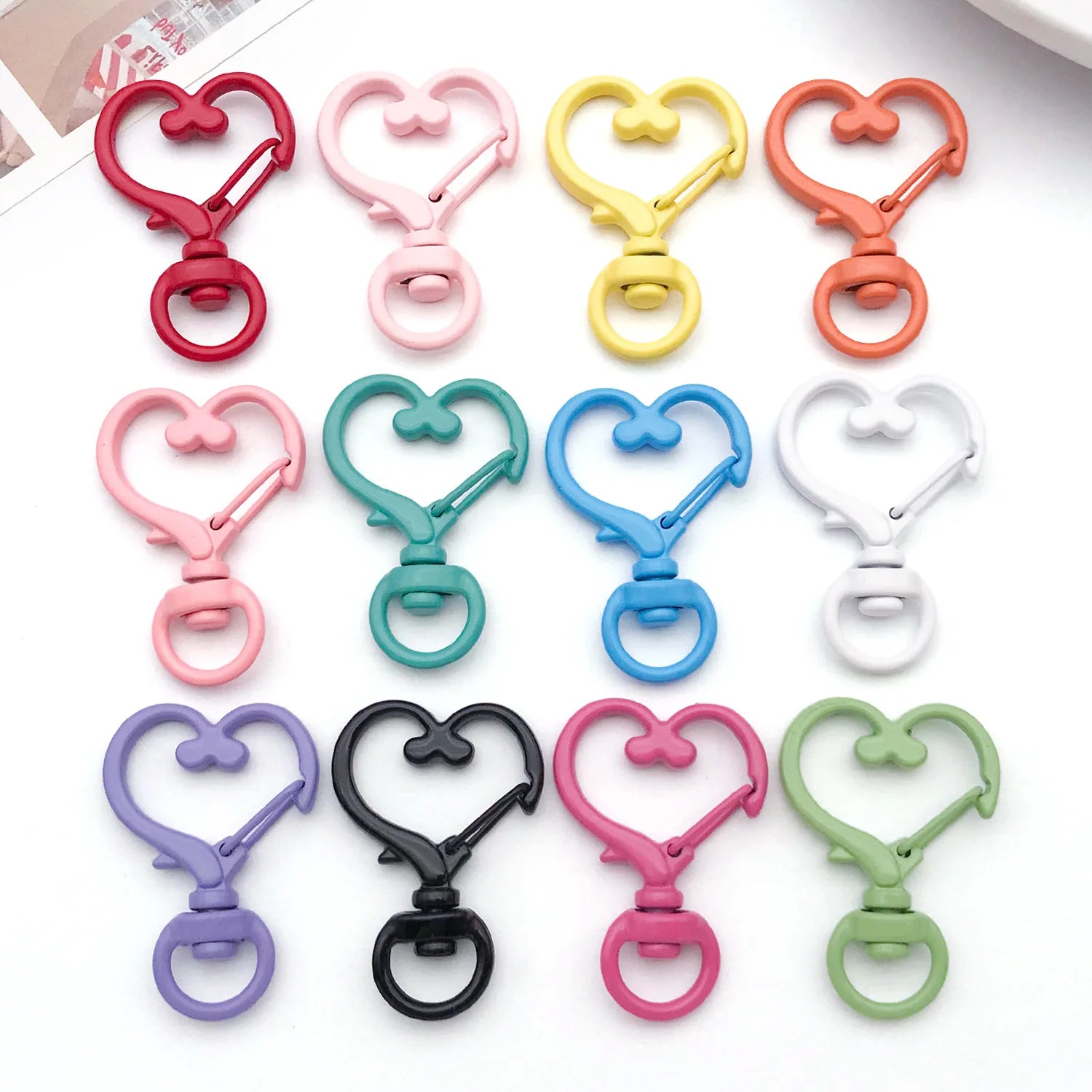 Enamel Zinc Alloy Dog Heart Lobster Clasps Style 7773