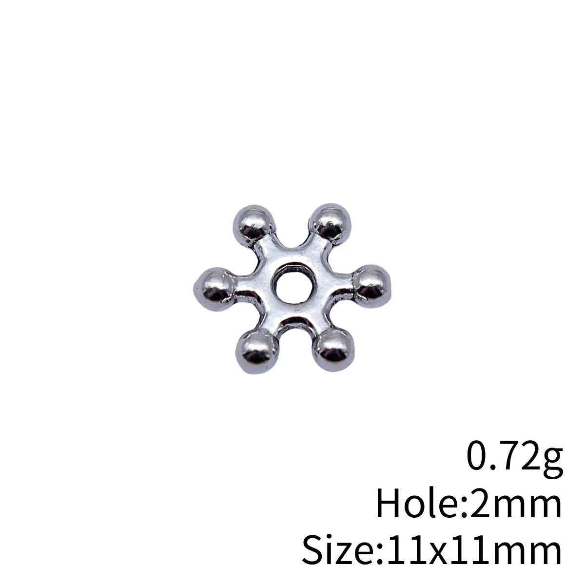 11x11mm 0.72g Antique Silver Zinc Alloy Round Spacer Beads for DIY Necklace Bracelet Jewelry Making