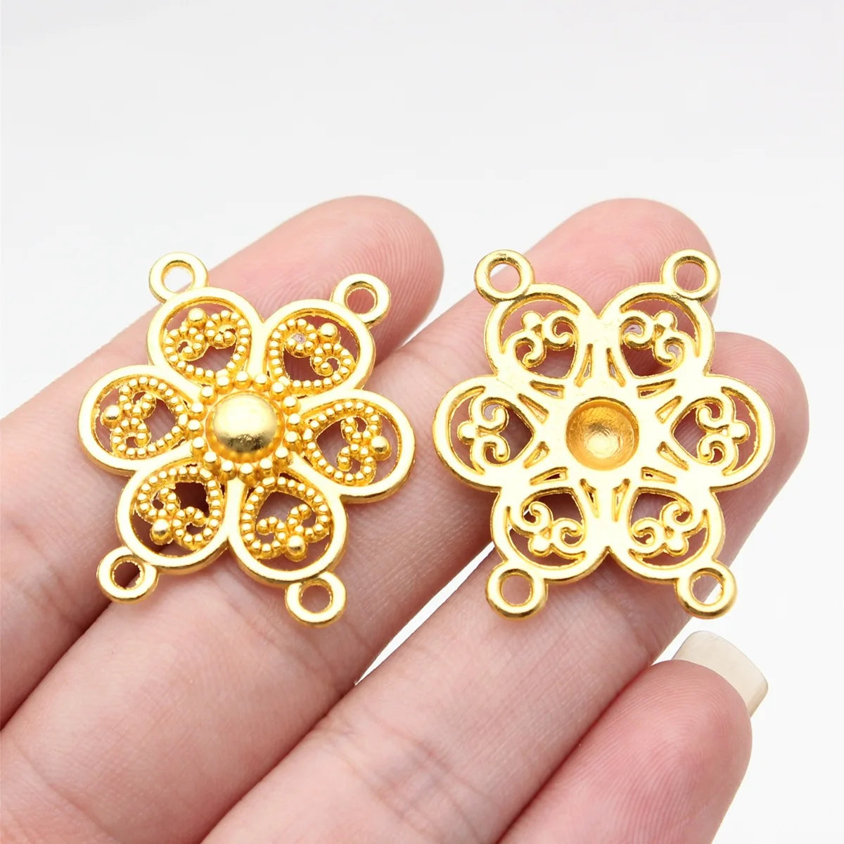 27x30mm 3.3g Multicolor Zinc Alloy 4-Hole Connector Charm for Body Chain Waist Chain DIY Jewelry