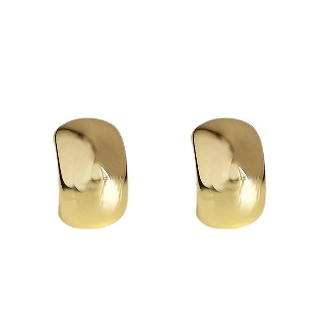 18K Real Gold Plated Copper Oval Geometric Drop Earrings Luxury Style Jewelry For Women