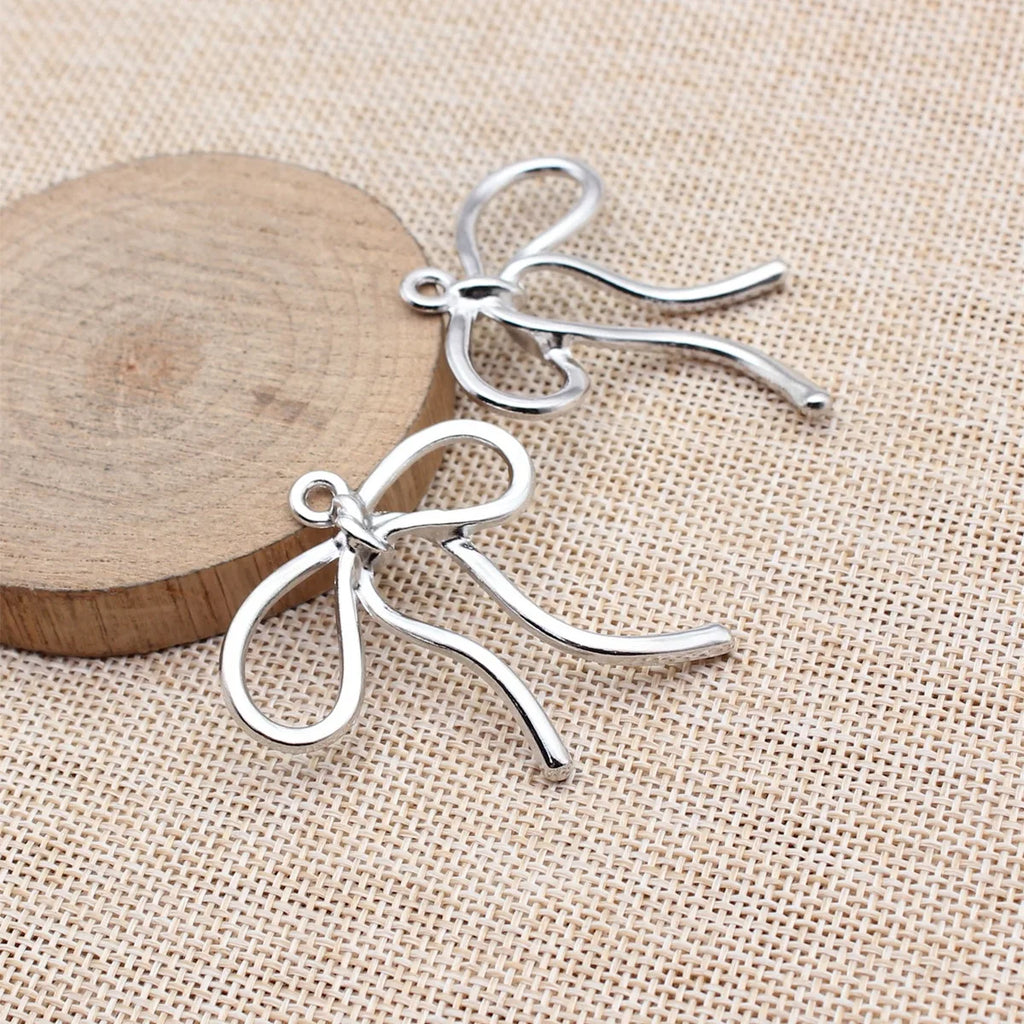 46x42mm 6.4g Zinc Alloy Bowknot Butterfly Charm Pendant for DIY Necklace Bracelet Jewelry Accessory Making