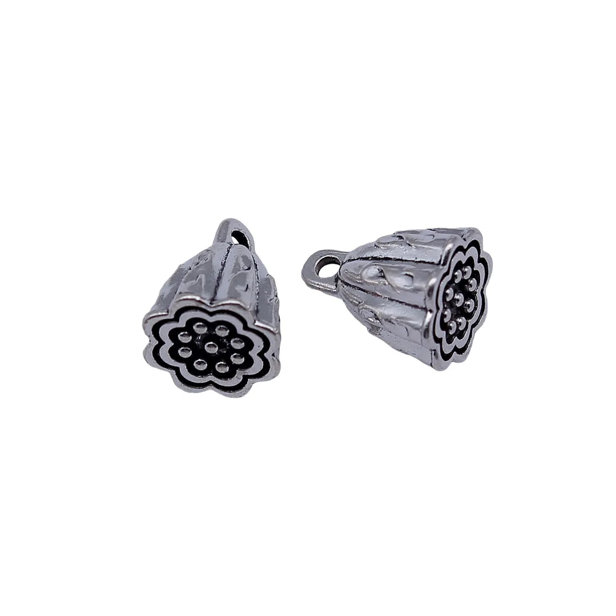 13x10x10mm 2.9g Antique Silver Zinc Alloy 3D Lotus Seed Pod Charm Pendant for DIY Necklace Jewelry