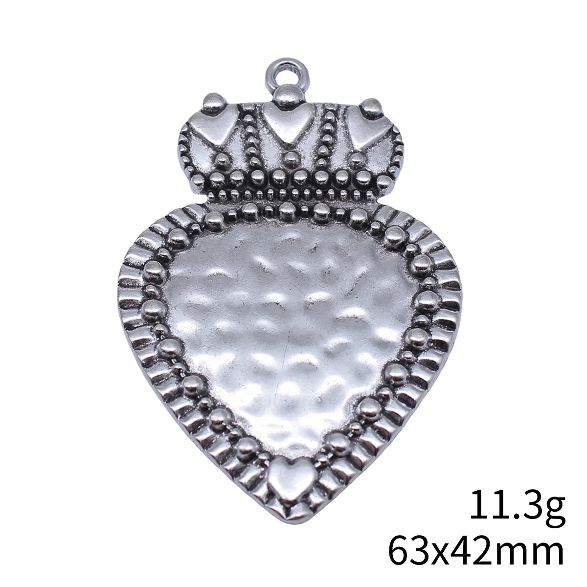 63x42mm 11.3g Antique Silver Zinc Alloy Crown Heart Charm Pendant for DIY Necklace Bracelet Making