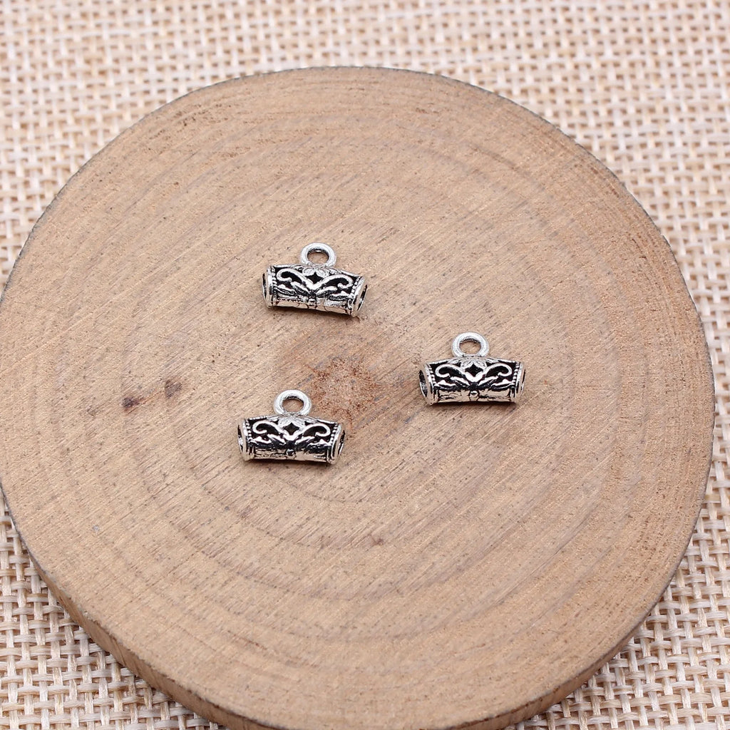 8x10mm 0.35g Multi Color Zinc Alloy Hollow Pattern Three Way Bail Connector for DIY Necklace Bracelet
