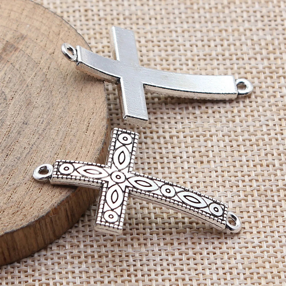 43x26mm 4.7g Antique Silver Zinc Alloy Cross Connector Charm for DIY Necklace Bracelet Jewelry