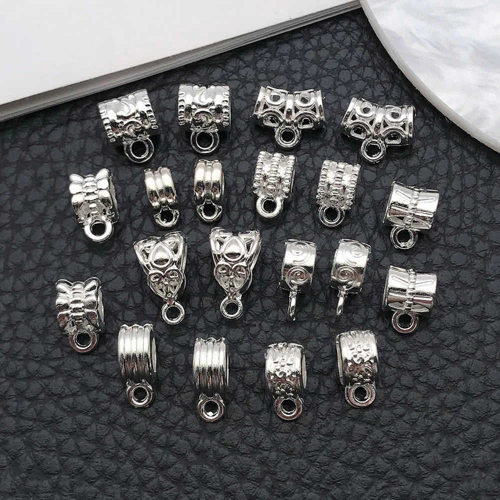 Zinc Alloy Three Way Bail Curved Tube Connector Clasp for DIY Beaded Necklace