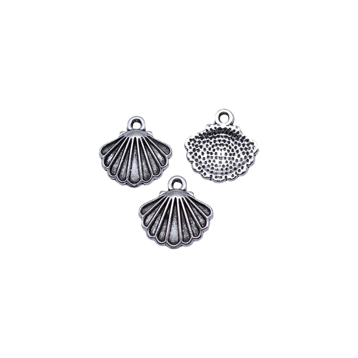 13x13mm 0.7g Antique Silver Zinc Alloy Shell Charm Pendant for DIY Beach Bracelet Necklace Jewelry
