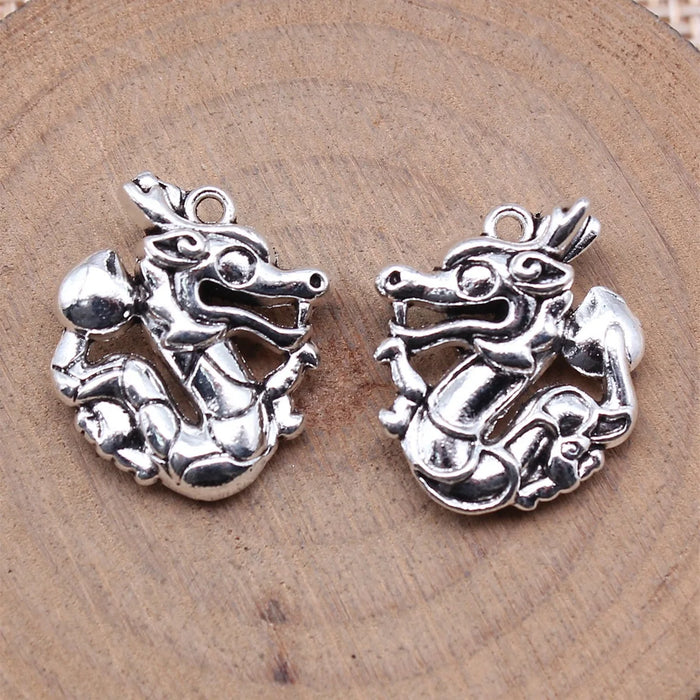 21x18x7mm 4.3g Antique Silver Zinc Alloy Flying Dragon Charm Pendant for DIY Necklace Bracelet Jewelry