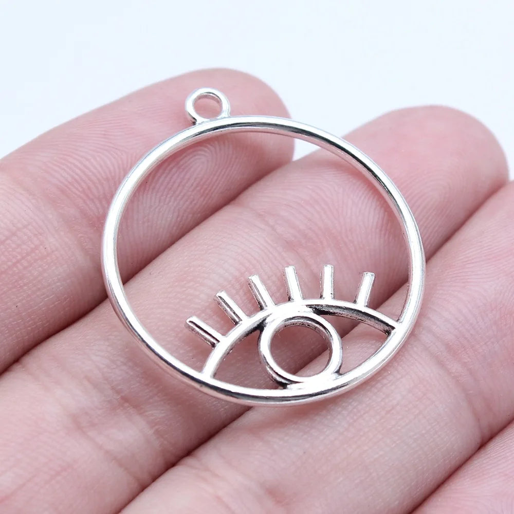 30x33mm 2.1g Multicolor Zinc Alloy Hollow Eye charm pendant for DIY necklace bracelet jewelry making