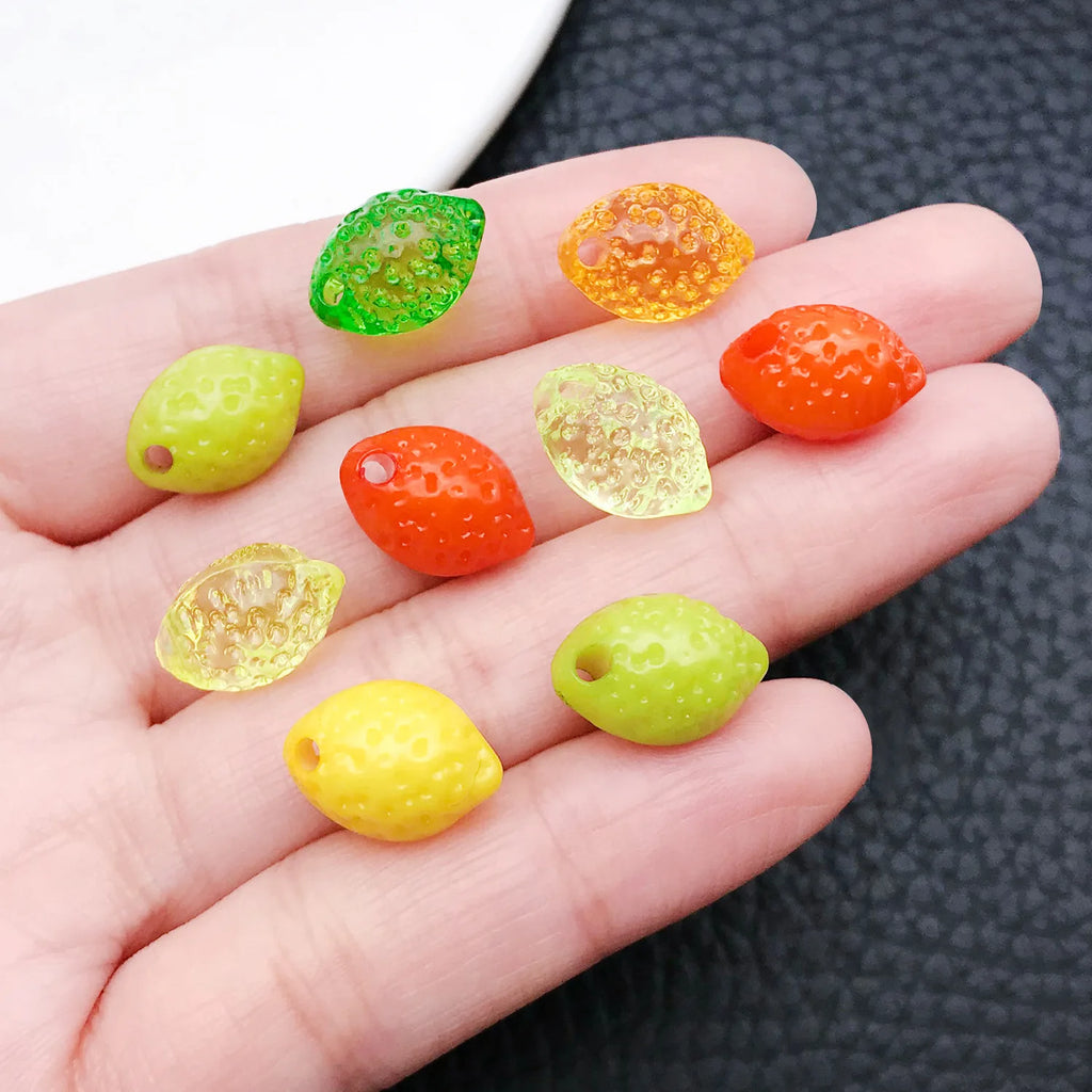 Acrylic 3D Lemon Loose Beads for DIY Bracelet Necklace Phone Strap Jewelry