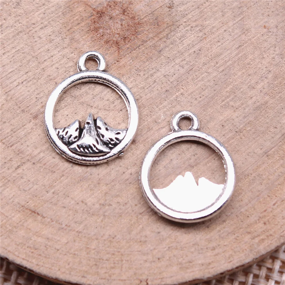 14x11mm 0.5g Antique Silver Zinc Alloy Snow Mountain Charm Pendant for DIY Necklace Bracelet