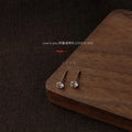 Mini Copper Zircon Rhombus Stud Earrings For Women Korean Minimalist Sleep Friendly Jewelry
