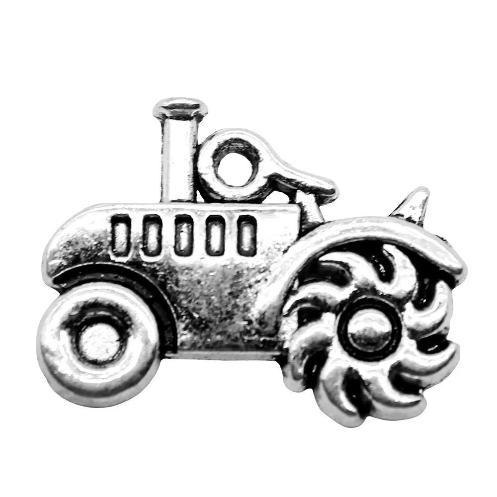 20x15mm 1.7g Antique Silver Zinc Alloy Tractor Charm Pendant for DIY Bracelet Necklace Making