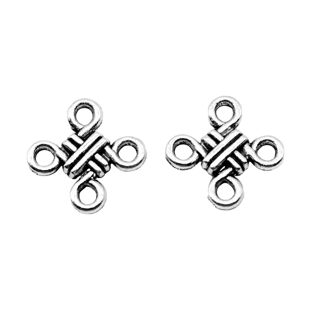12mm 0.65g Multicolor Zinc Alloy Chinese Knot Connector Charm for DIY Bracelet Necklace Jewelry Making
