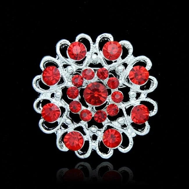 Elegant Hollow Heart Flower Rhinestone Alloy Brooch, Sparkling Lapel Pin Corsage Suit Accessory Gift