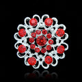 Elegant Hollow Heart Flower Rhinestone Alloy Brooch, Sparkling Lapel Pin Corsage Suit Accessory Gift