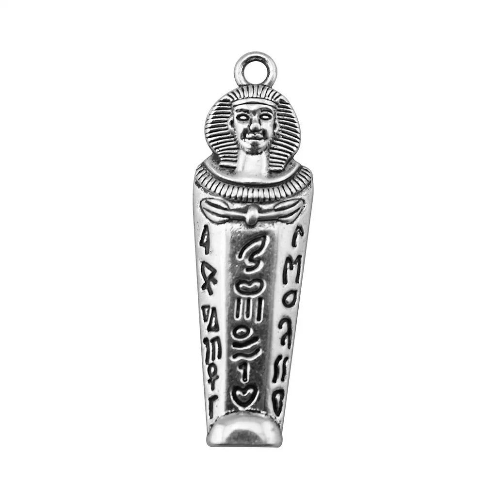 49x15mm 4.7g Multicolor Zinc Alloy Egyptian Pharaoh Pharaoh Head Charm Pendant for DIY Jewelry Making