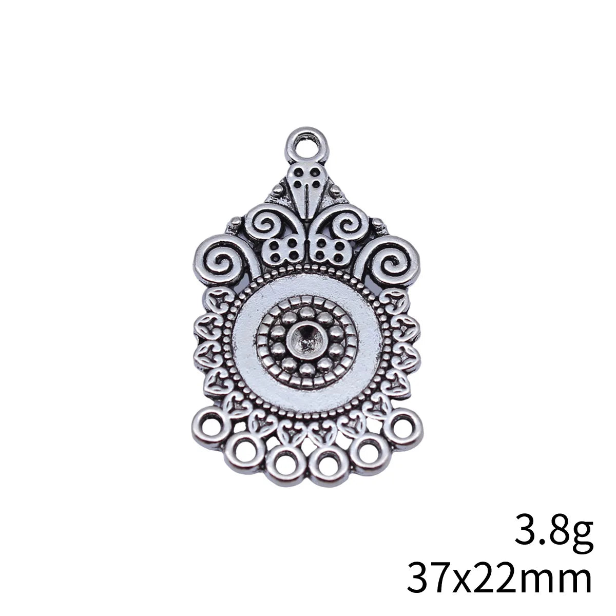37x22mm 3.8g Multicolor Zinc Alloy Earring Connector Charm for Dangle Earrings DIY Jewelry