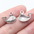 19x15mm 0.96g Antique Silver Zinc Alloy Whale Charm Pendant for Ocean Theme Necklace DIY Jewelry