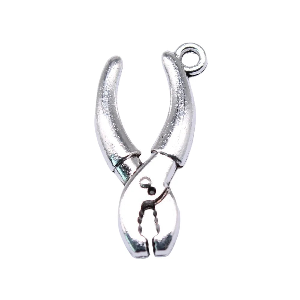 25x12mm 2.2g Multicolor Zinc Alloy Pliers Charm Pendant for DIY Tool Theme Bracelet Jewelry Making
