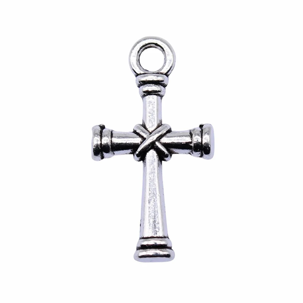 20x11mm 0.8g Multicolor Zinc Alloy Cross Charm Pendant for DIY Necklace Bracelet Jewelry Making