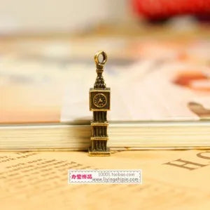 27x6MM Antique Silver Iron Clock Tower Charm Pendant for DIY Necklace Bracelet Jewelry Making