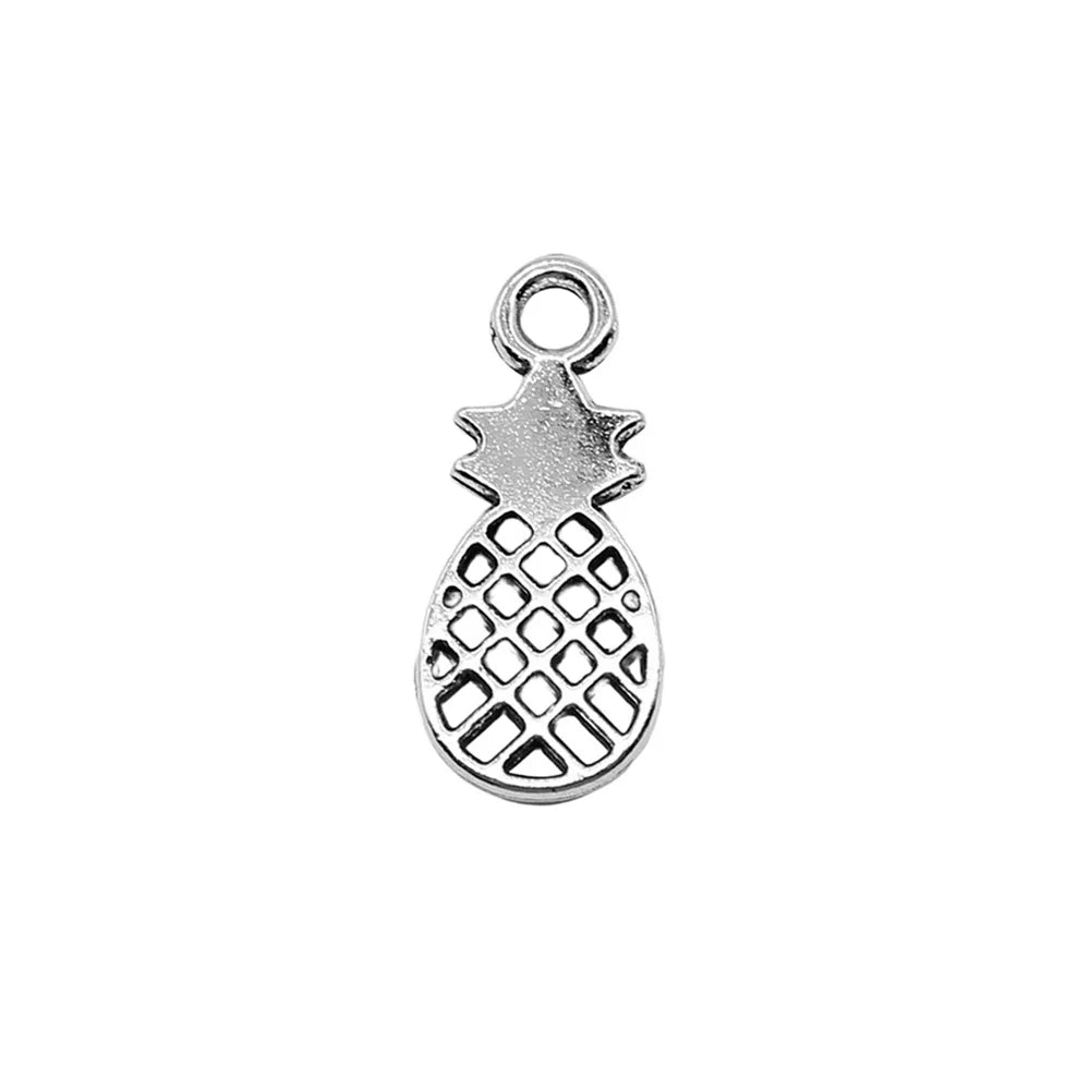 9x21mm 0.9g Multicolor Zinc Alloy Pineapple Charm Pendant for DIY Fruit Theme Jewelry Making