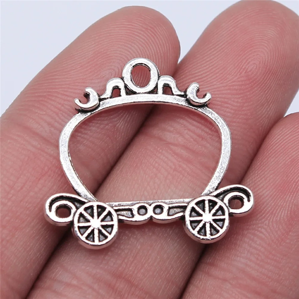 26x28mm 2.7g Antique Silver Zinc Alloy Luggage Cart Charm Pendant for DIY Travel Theme Jewelry