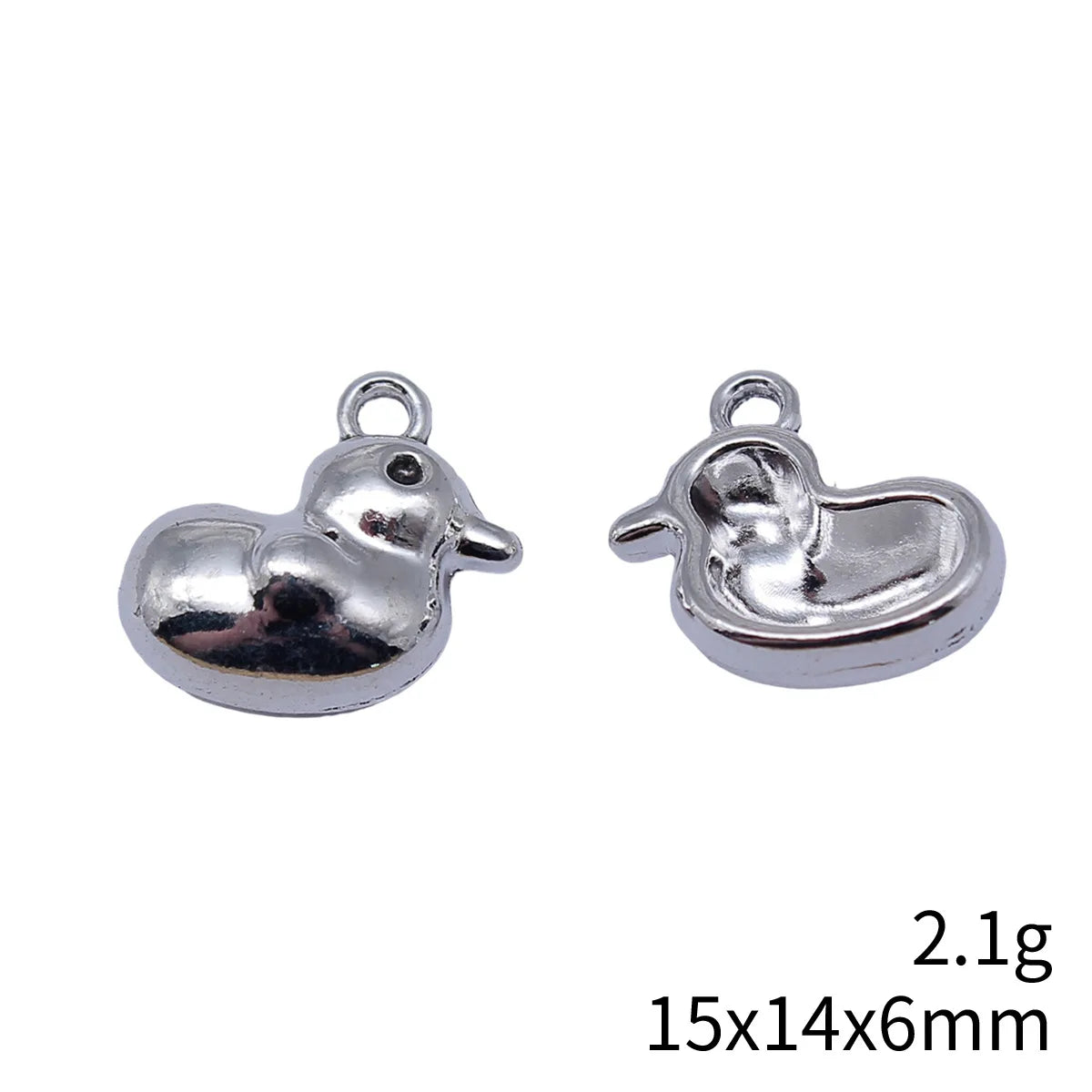 15x14x6mm 2.1g Antique Silver Zinc Alloy Cute Duck Charm Pendant for Necklace Bracelet Making