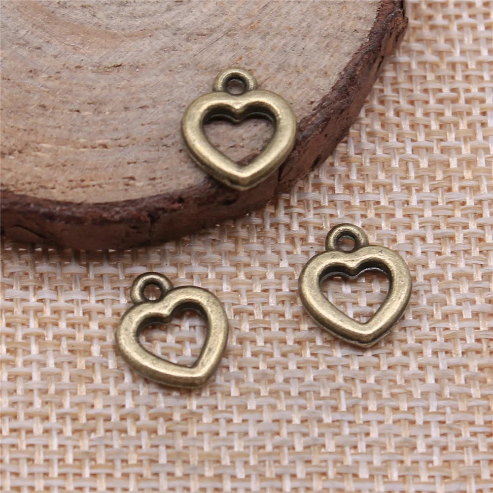 10x12mm 0.7g Multicolor Zinc Alloy Heart Charm Pendant for DIY Necklace Bracelet Jewelry Making