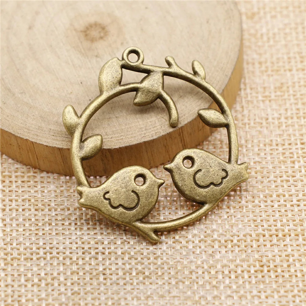 42x39mm 7.6g Multicolor Zinc Alloy Bird Charm Pendant for DIY Necklace Bracelet Jewelry Making