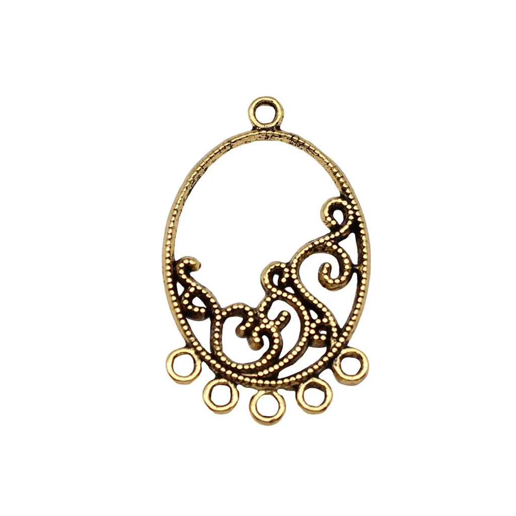 37x23mm 2g Multicolor Zinc Alloy Geometric Flower Connector Charm for DIY Dangle Earrings Making