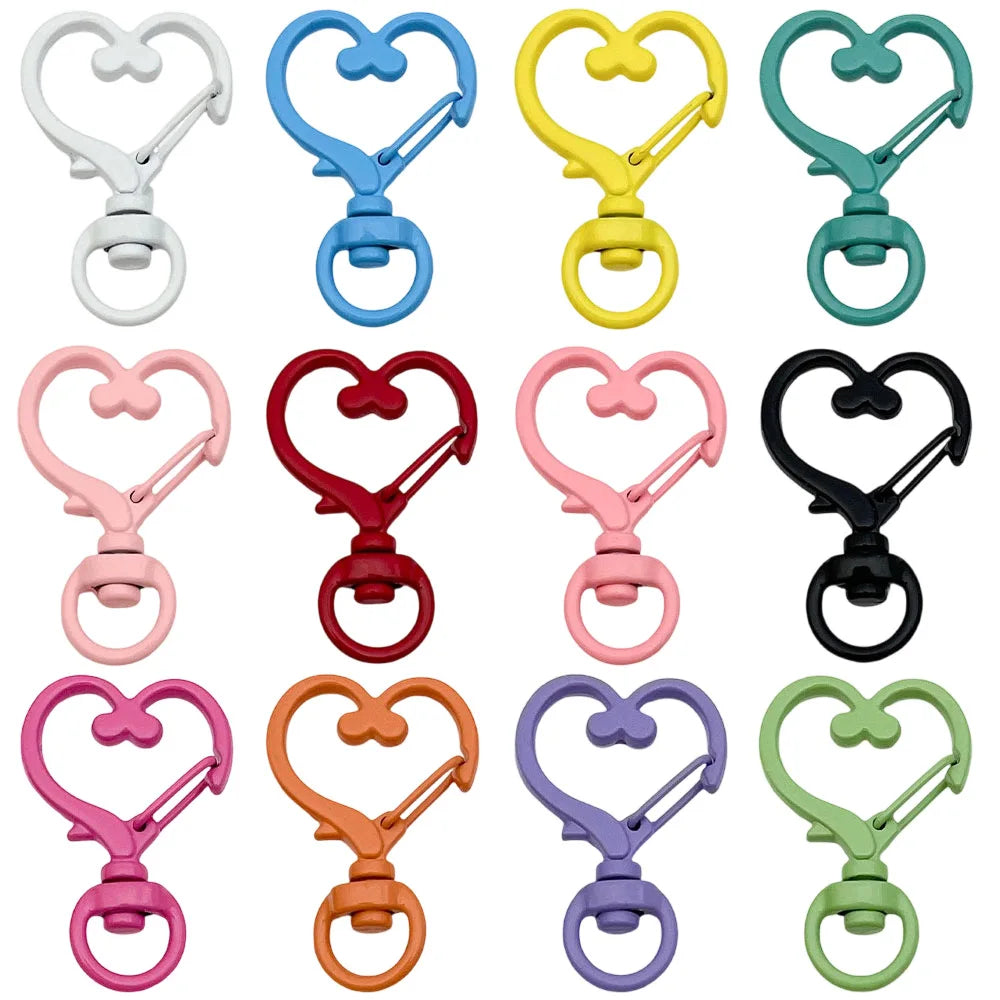 Enamel Zinc Alloy Dog Heart Lobster Clasps Style 7773