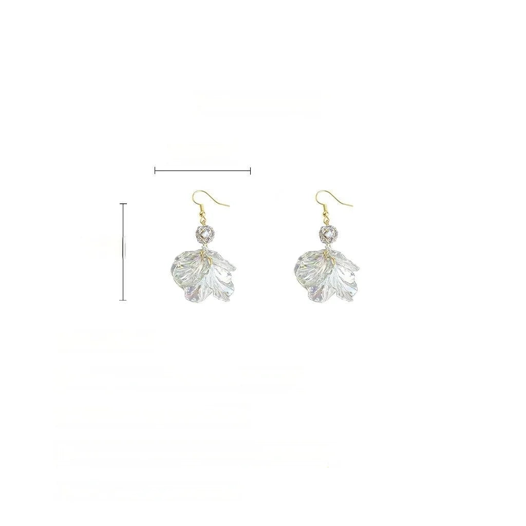 Vacation Style Colorful Zircon Flower Tassel Drop Earrings, Copper Sweet Summer Jewelry