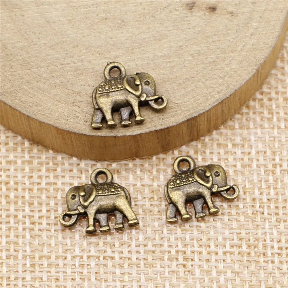 13x12mm 1g Multicolor Zinc Alloy Elephant Double Sided charm pendant for earrings bracelet DIY jewelry making