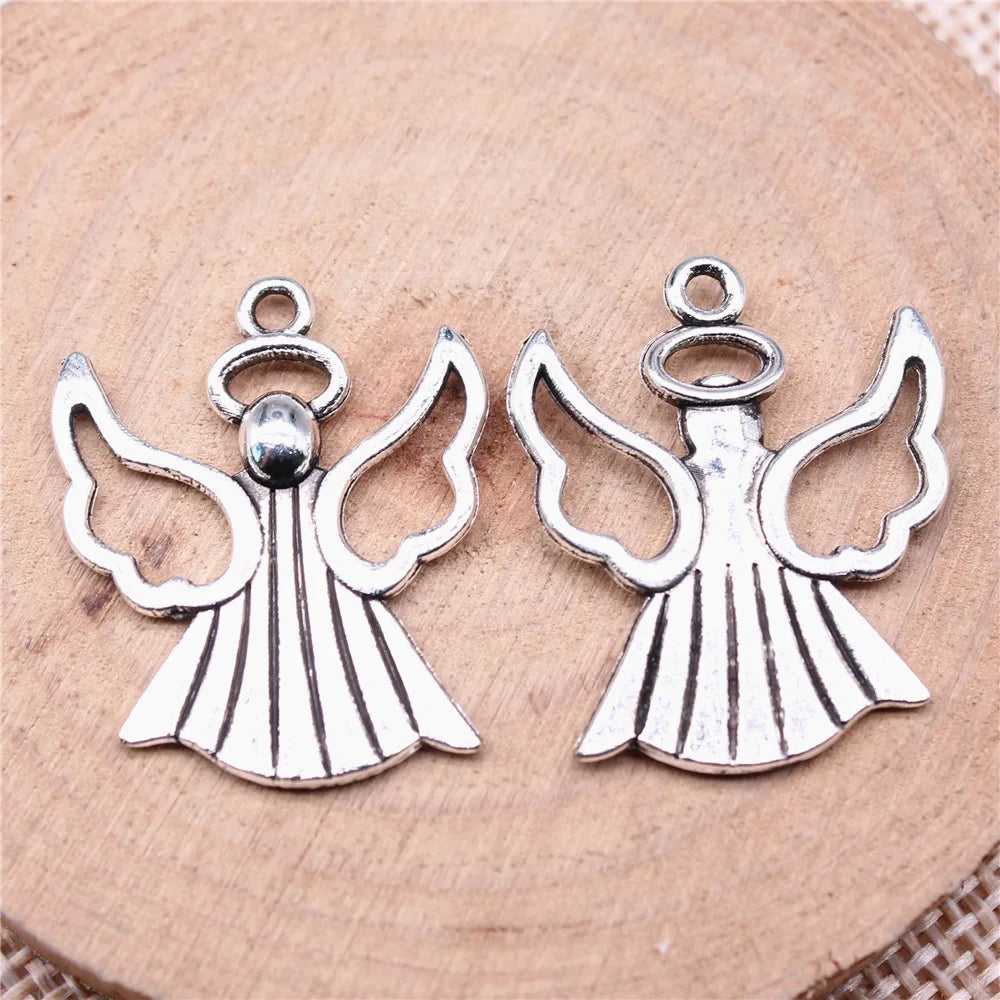 25x21mm 1.8g Multicolor Zinc Alloy Angel Figure Charm Pendant for DIY Necklace Bracelet Making