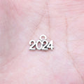 9x14mm 0.44g Antique Silver Zinc Alloy 2024 Year Number Charm Pendant for DIY Necklace Bracelet Jewelry