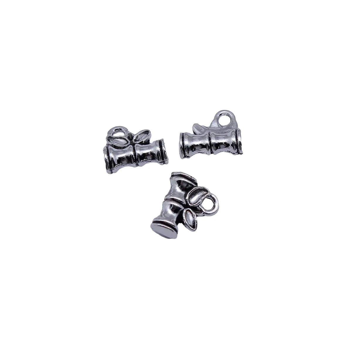 12x10x4.9mm 1.35g Antique Silver Zinc Alloy Bamboo Segment Charm Pendant for DIY Necklace Bracelet Jewelry