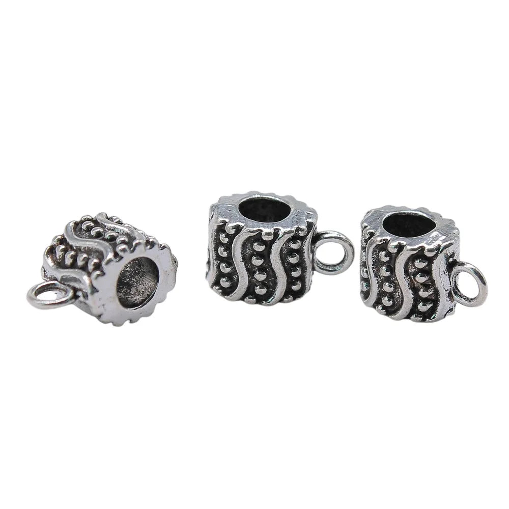 13x8x8mm 2g Antique Silver Zinc Alloy Engraved Pendant Bail Connector Charm Finding for DIY Jewelry
