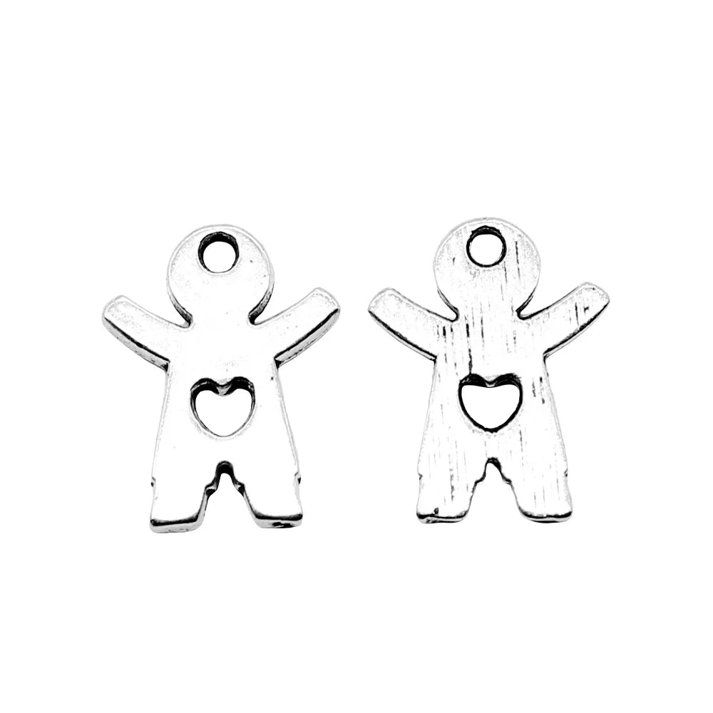 16x12mm 0.8g Antique Silver Zinc Alloy Little Boy Charm Pendant for DIY Necklace Bracelet Making