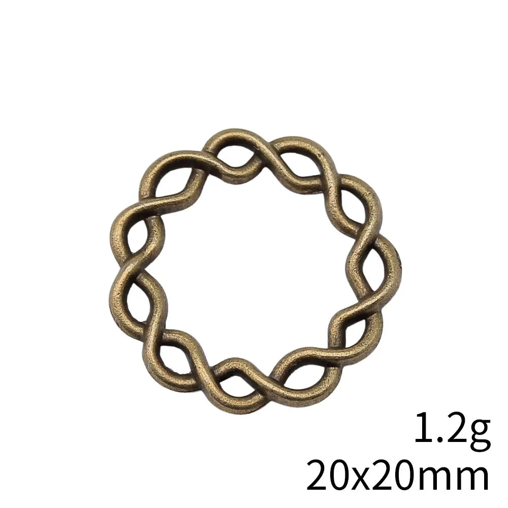 20x20mm 1.2g Zinc Alloy Flower Wreath Charm Pendant for DIY Vintage Necklace Bracelet Jewelry