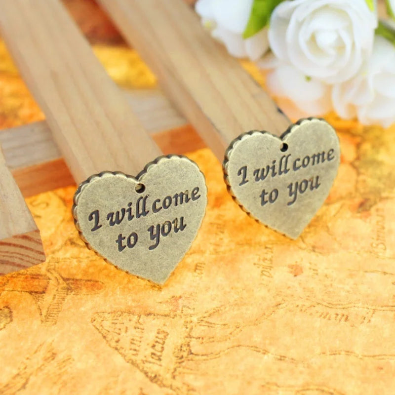 25x24MM Zinc Alloy Letter Heart Charm Pendant for DIY Necklace Bracelet Jewelry Making